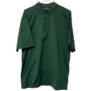 Men's Massimo Fila Solid Green Made in Italy 100% Cotton Polo Golf Shirt Size XL